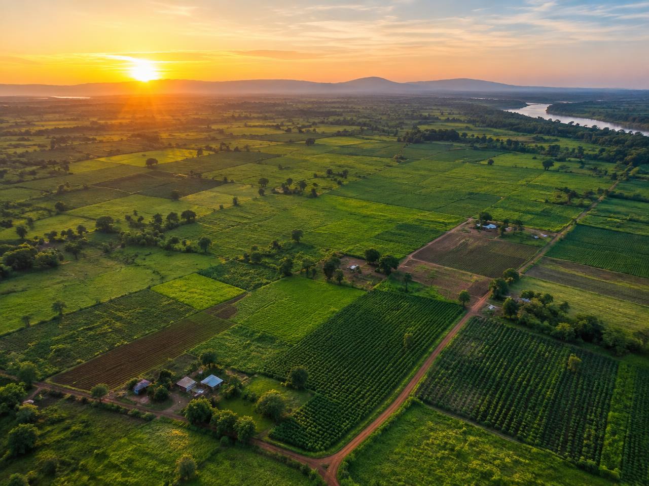 Aerial farmland